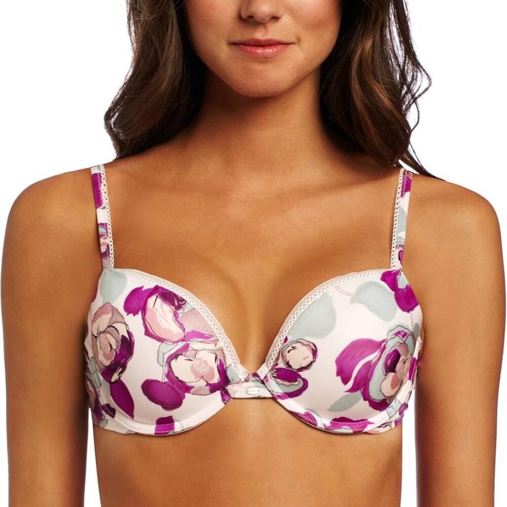 Calvin Klein "Naked Glamour" Push Up Bra – Pop Art Floral Print – 32C
